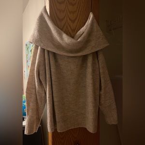 Large off the shoulder sweater. Comfy and warm.